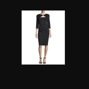 St. John Collection Black Sequined Knit 3/4-Sleeve Dress Caviar sz. 2 $1595 *EUC